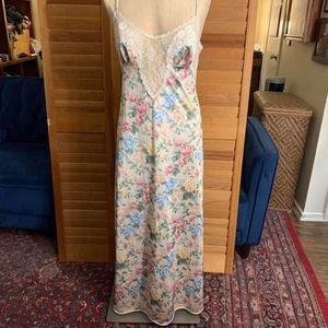 Vintage Lacy Floral Slip Gown Large